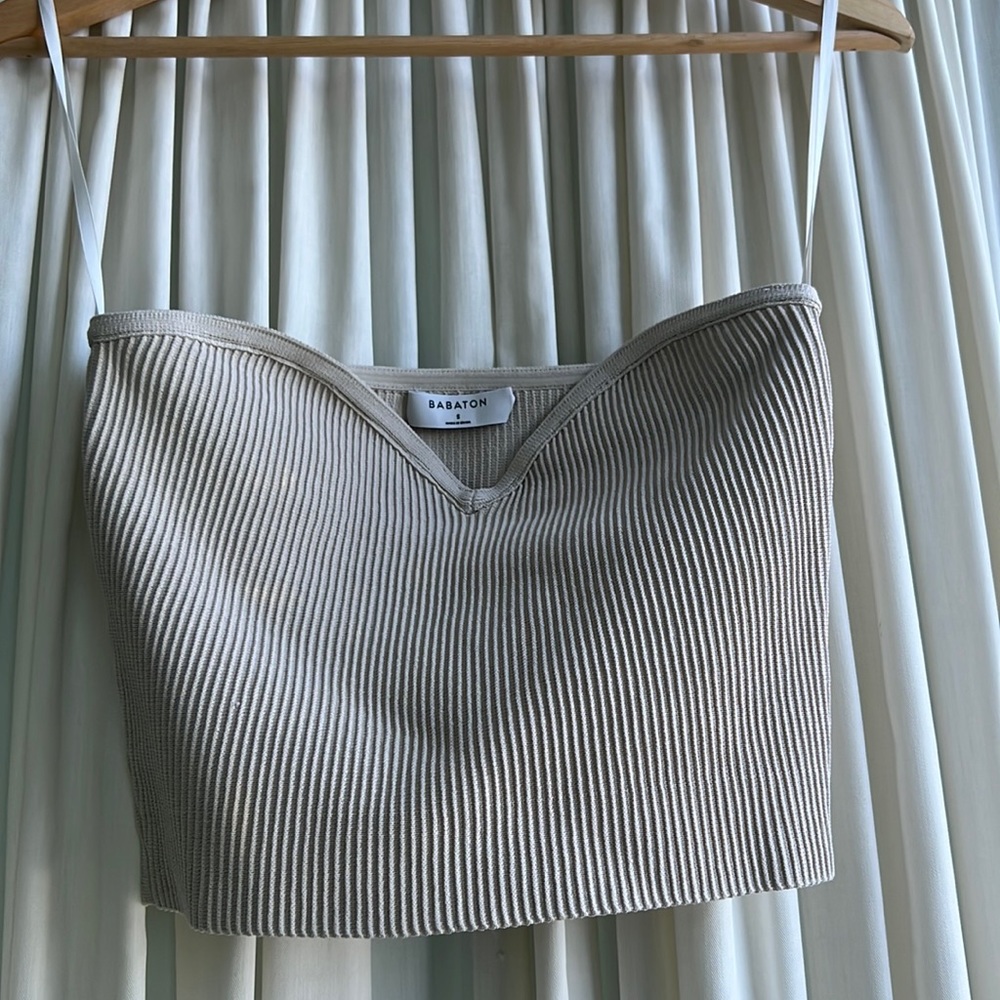 Babaton - small - sweetheart neck strapless nude top